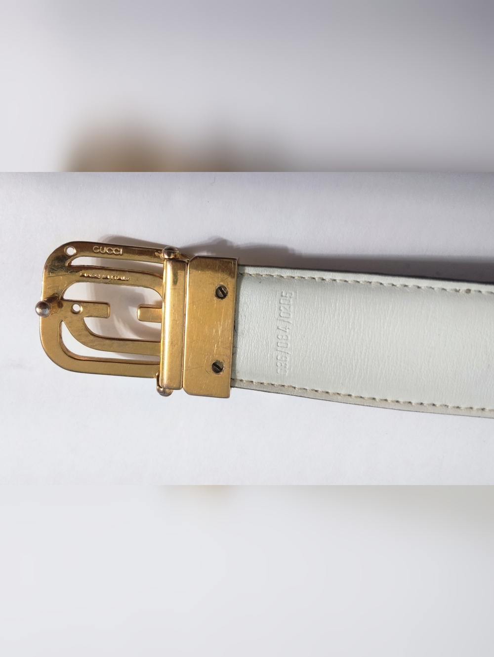 Rare Gucci Vintage Reversible Brown And White  Leather Belt. 100sm 40in - Picture 3 of 6